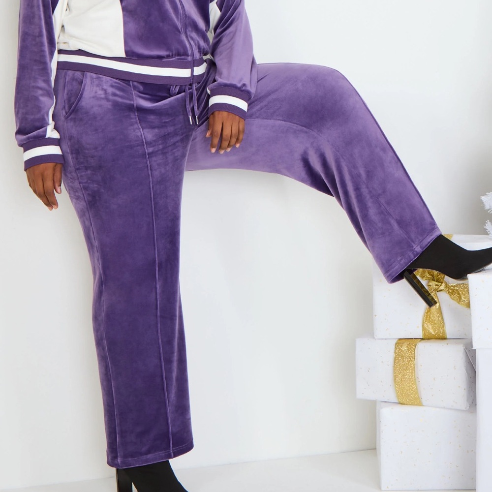 ASHLEY STEWART PETUNIA PLUS SIZE VELOUR‎ PANTS NWT SIZE 18/20